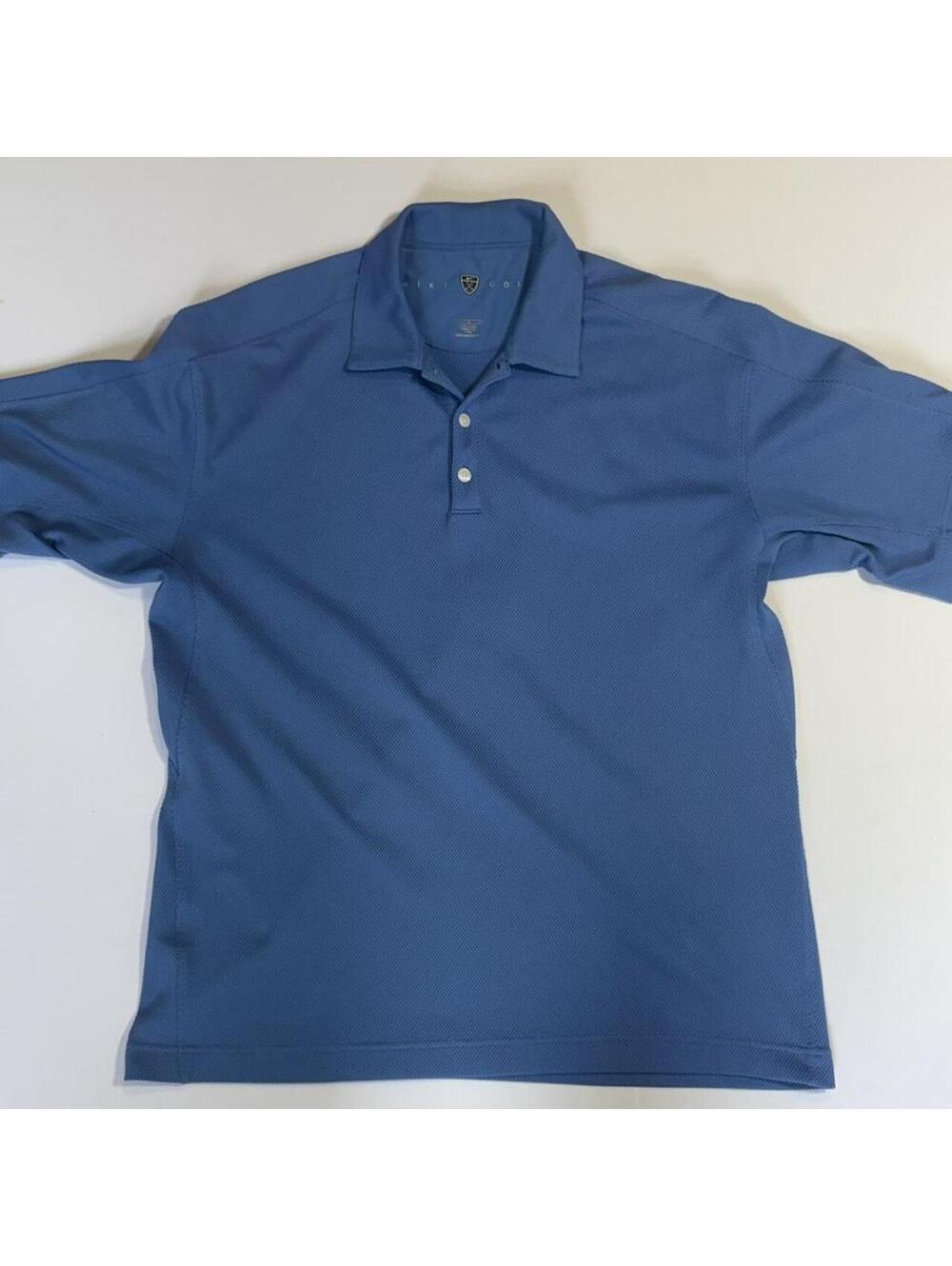 Vintage Nike Golf Polo Shirt Men's Large Blue Sphere Dry